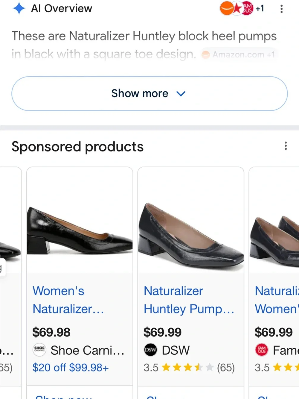 Naturalizer Black Square-Toe Leather Flats